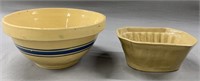 Country Decor Yellow Ware Mixing Bowl & Mold