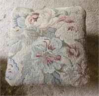 Cast iron upholstered foot stool