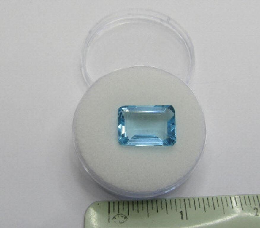 Lab Created 16.43 cts Blue Spinel Emerald Cut