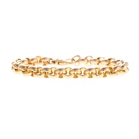 A Lady's Round Link Bracelet in 14K Gold