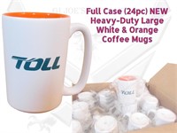 Full Case NEW White Orange Large Coffee Mugs WH1