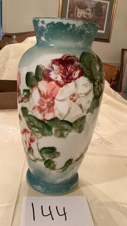 Approximately 13.25in Antique Painted Vase. Paint