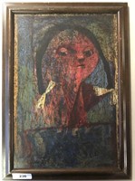 Bernard Sejourne, Oil on Board, Abstract Portrait
