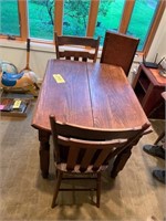 Wood Table with 2 Chairs