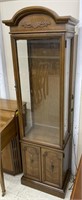 Wood Cabinet w/ Glass Door, Decorative Handles,