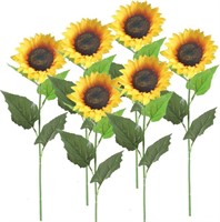 XHXSTORE 6pcs 24.4" Sunflowers Artificial Flowers