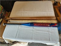 2 Vintage Baseball Bats, 1 Softball Bat