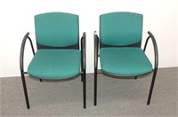 2 Metal Stacking Chairs