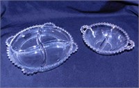Candlewick: 2 handled divided jelly bowl, 6" -