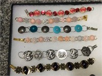 6 HANDCRAFTED  VICTORIAN BUTTON BRACELETS  #2