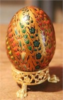 1976 India Wooden Egg and Stand