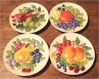 Set of 4 Ceramic Fruit Plates