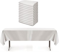 12 Pcs White Rectangular Tablecloth 60 x 102 "