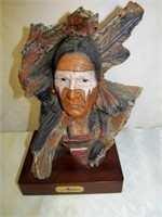 Native American 11" Composite Bust  Wood Stand