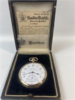 Hamilton Pocket Watch w/original Box & Sales