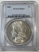 1886 P PCGS MS64 Morgan Silver Dollar
