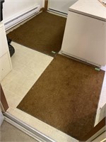 2 brown floor mats  33x45, 64x44