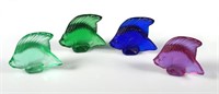 (4) LALIQUE COLORED ANGEL FISH