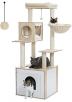 PAWZ ROAD MODERN CAT TREE WOOD CAT TOWER WITH