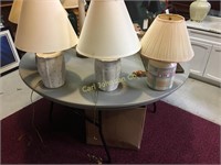 LOT OF 3 PASTEL LAMPS