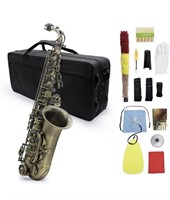 New antique finish brass saxophone and case
