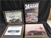 Vintage Porsche posters 22” x 19” smallest 21” x