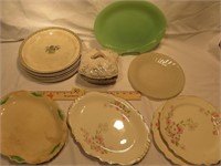 Antique Plates, Platter & Covered Tureen Homer