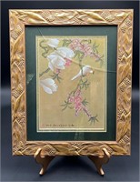 Pretty Matted Cherry Blooms/Bird Picture