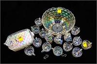 Iridescent Federal Yorktown Punch Bowl, 15 Cups