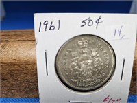 1961 50 CENT COIN SILVER