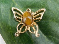 TIGERS EYE BUTTERFLY PENDANT ROCK STONE LAPIDARY S