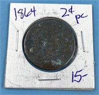 US 2 cent piece: 1864                   (O 111)