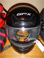 GPX DOT rated Lg black motorcycle helmet with