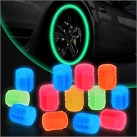 Fluorescent Car Tire Valve Caps, 50 Pcs Luminous