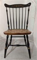 Hitchcock side chair with stain damage to seat
