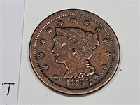 1853 Large Cent Coin Excellent Conditon