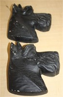PAIR OF PLASTER WALL PLAQUES DOG HEAD