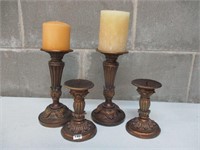 4 Candle Holders with Candles