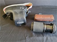 Canon AE-1 Camera, 80-200 mm Lens And Spyglass