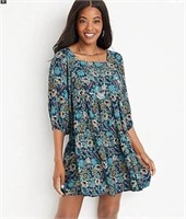 Maurices Floral Babydoll Mini Dress-L