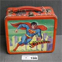 Early Superman Metal Lunch Box & Thermos