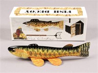 Signed Carl Christiansen Fishing Decoy with Box