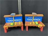 Pair of Vintage Playskool Tool Benches