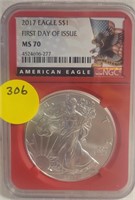 GRADED 2017 SILVER EAGLE DOLLAR