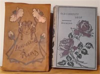 Leather Bound Longfellow Poems & Dickens Old