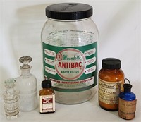 Wyandotte Antibac Cobalt Blue Glass Apothecary Lot