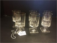 6 ROSENTHAL CRYSTAL STEMMED GLASSES (4 1/2")