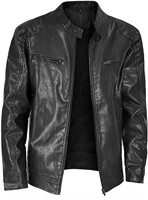 4XL  Men's Faux Leather Jacket