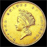 1854 Rare Gold Dollar CLOSELY UNCIRCULATED