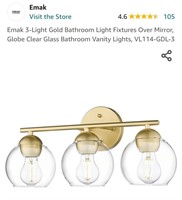 Emak 3-Light Gold Bathroom Light Fixtures Over